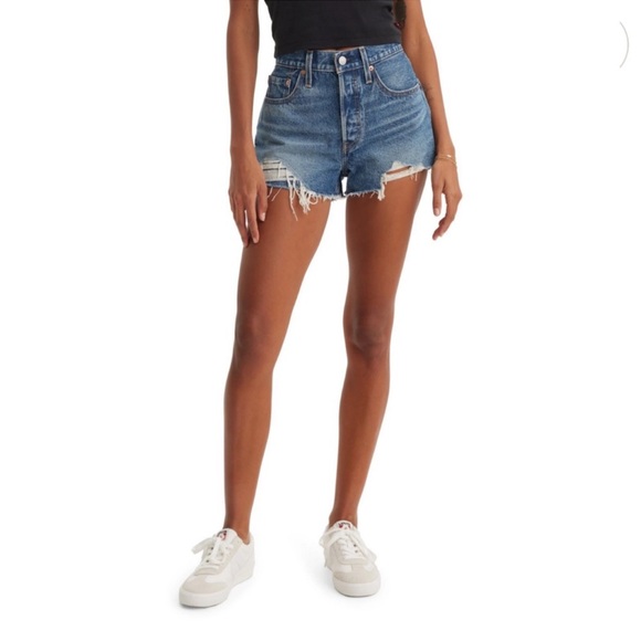 Levi's Pants - Levi's Distressed 501 Original Button-Fly Jean Shorts Size 29